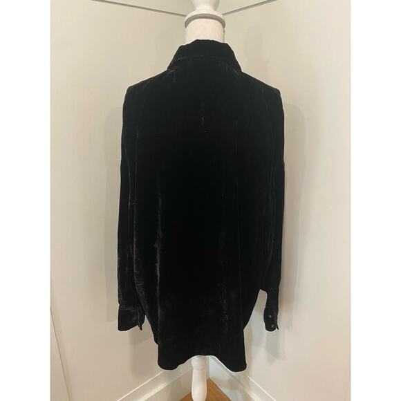 Favorite Daughter The Velvet Ex-Boyfriend Button-Down Shirt in Black - Picture 10 of 10